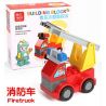 FEELO 1601C Xếp hình kiểu    Fire Truck Xe Cứu Hỏa 9 khối