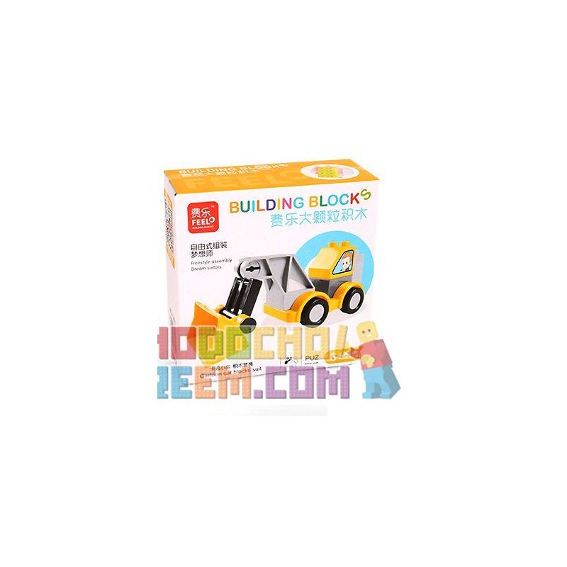 FEELO 1601D Xếp hình kiểu    Forklitft Lắp Ráp Xe Nâng 8 khối