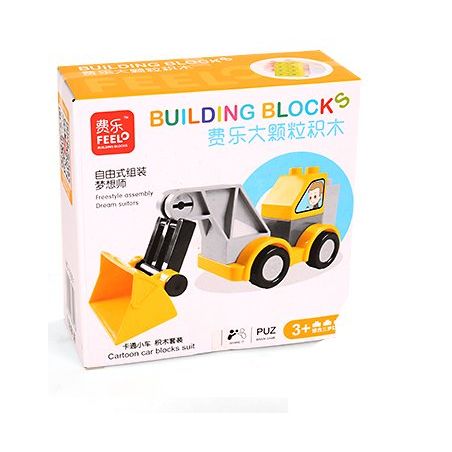 FEELO 1601D Xếp hình kiểu    Forklitft Lắp Ráp Xe Nâng 8 khối