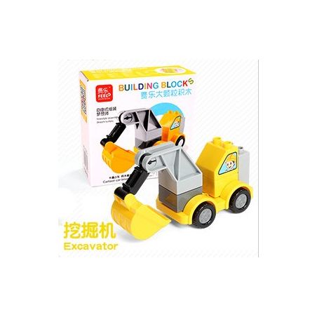 FEELO 1601E Xếp hình kiểu    Excavator Máy Xúc 9 khối