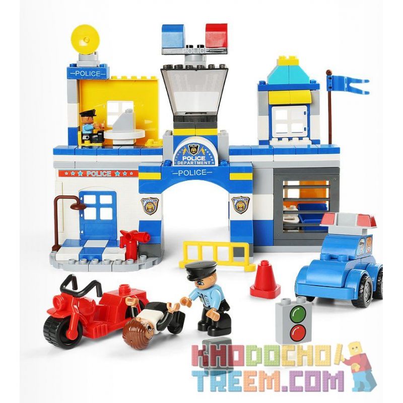 FEELO 1628 Xếp hình kiểu    Police Station Lắp Ráp Trụ Sở Cảnh Sát 140 khối