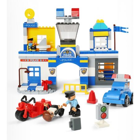 FEELO 1628 Xếp hình kiểu    Police Station Lắp Ráp Trụ Sở Cảnh Sát 140 khối