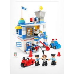 FEELO 1628 Xếp hình kiểu    Police Station Lắp Ráp Trụ Sở Cảnh Sát 140 khối