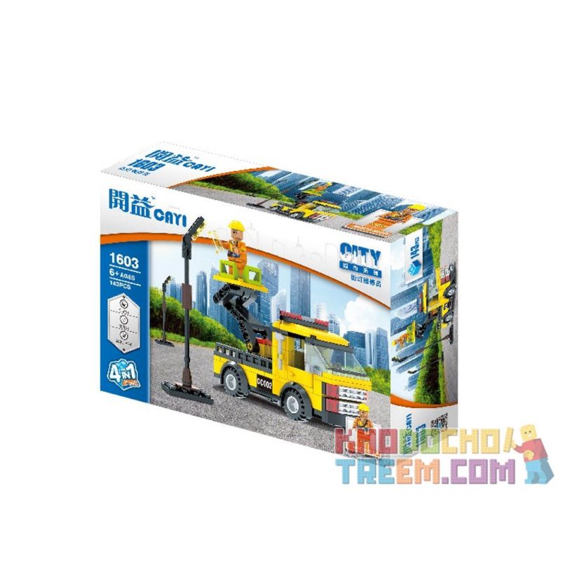 CAYI 1602 1603 1604 1605 non  4 LOẠI CÔNG TRƯỜNG MÁY KHOAN NGƯỜI BẢO TRÌ ĐÈN ĐƯỜNG XE CẨU bộ đồ chơi xếp lắp ráp ghép mô hình City Thành Phố 541 khối