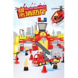 FEELO 1661D Xếp hình kiểu    City ​​fire Brigade đội Cứu Hỏa Thành Phố 118 khối