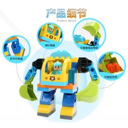 FEELO 1614 Xếp hình kiểu    Excavator Robot Assembly Lắp Ráp Robot Máy Xúc 36 khối