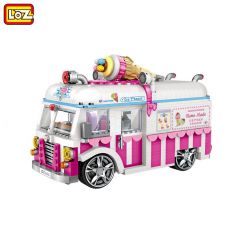 LOZ 1112 non  GIỎ KEM NGƯỜI YÊU bộ đồ chơi xếp lắp ráp ghép mô hình City ICE CREAM CAR MODEL Thành Phố 1244 khối