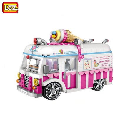 LOZ 1112 non  GIỎ KEM NGƯỜI YÊU bộ đồ chơi xếp lắp ráp ghép mô hình City ICE CREAM CAR MODEL Thành Phố 1244 khối