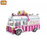 LOZ 1112 non  GIỎ KEM NGƯỜI YÊU bộ đồ chơi xếp lắp ráp ghép mô hình City ICE CREAM CAR MODEL Thành Phố 1244 khối