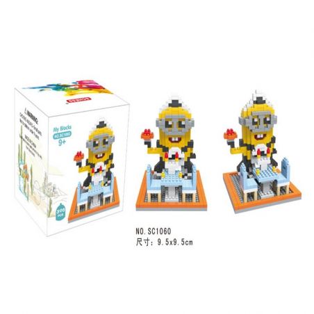 SCHESS SC1060 1060 Xếp hình kiểu NANOBLOCK DIAMOND BLOCK Serving The Little Yellow Man Phục Vụ Người đàn ông Nhỏ Màu Vàng 396 khối