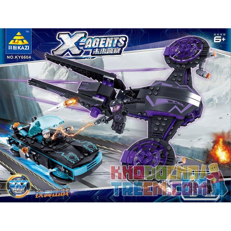 Kazi KY6604 6604 non  TẤN CÔNG CÁNH SẮT bộ đồ chơi xếp lắp ráp ghép mô hình X Agents X-AGENTS Đội Hành Động X 377 khối