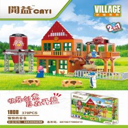 CAYI 1808 non  NHÀ KHO HẠNH PHÚC bộ đồ chơi xếp lắp ráp ghép mô hình City VILLAGE Thành Phố 378 khối