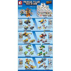 SEMBO 603033 non  PHƯƠNG TIỆN ĐI LẠI 8 LOẠI XE CHỈ HUY RÀO CHẮN ĐÔ THỊ TÀU CAO TỐC CỨU HỘ TRÊN BIỂN THÁM HIỂM ĐƯỜNG RỪNG RẬM HỎA DỤNG MÁY BAY TUẦN TRA NÚI LỬA NƯỚC NHẸ SA MẠC TÌM KIẾM VÀ MỌI ĐỊA HÌNH TRƯỢT TUYẾT bộ đồ chơi xếp lắp ráp ghép mô hình Rescue Team Đội Cứu Hộ 355 khối