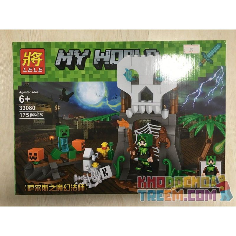 LELE 33080-1 33080-2 33080 non  CÁNH CỬA TỬ THẦN bộ đồ chơi xếp lắp ráp ghép mô hình Minecraft MY WORLD Game Xây Dựng 366 khối
