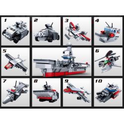 SLUBAN M38 non  HÀNG KHÔNG MẪU HẠM TRUNG QUỐC 10 TRONG bộ đồ chơi xếp lắp ráp ghép mô hình Military Army Quân Sự Bộ Đội 361 khối