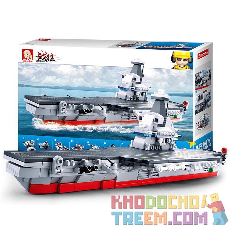 SLUBAN M38 non  HÀNG KHÔNG MẪU HẠM TRUNG QUỐC 10 TRONG bộ đồ chơi xếp lắp ráp ghép mô hình Military Army Quân Sự Bộ Đội 361 khối