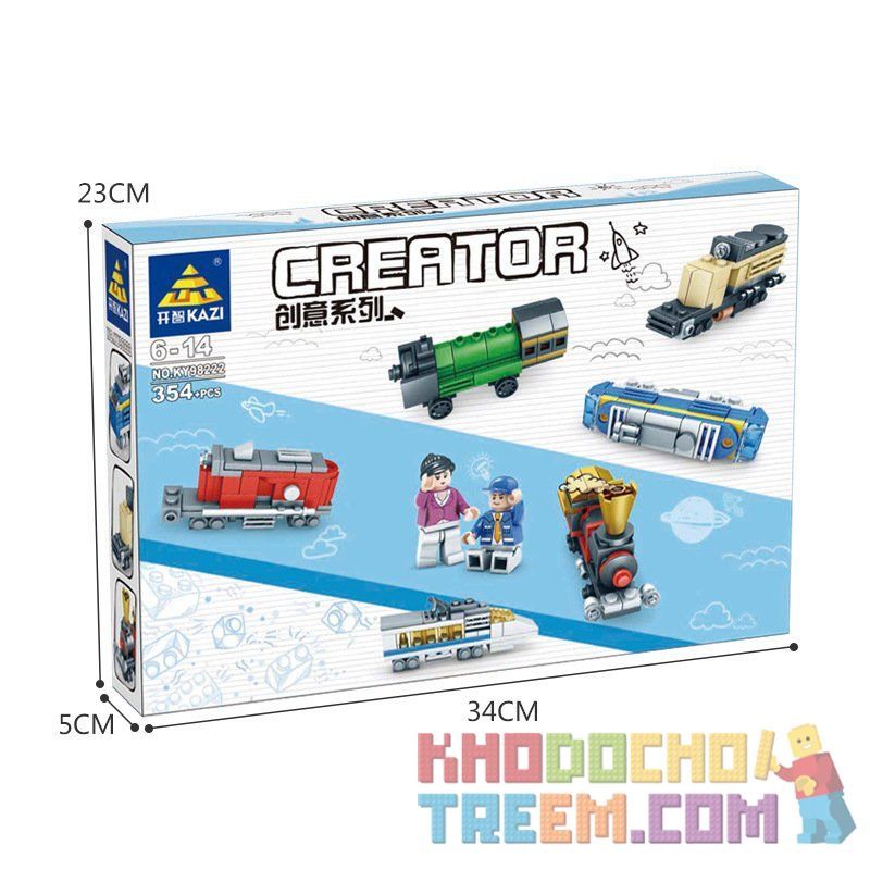 Kazi KY98222 98222 non  XE LỬA SÁNG TẠO THÀNH PHỐ bộ đồ chơi xếp lắp ráp ghép mô hình Mini Modular Đường Phố Thu Nhỏ 354 khối