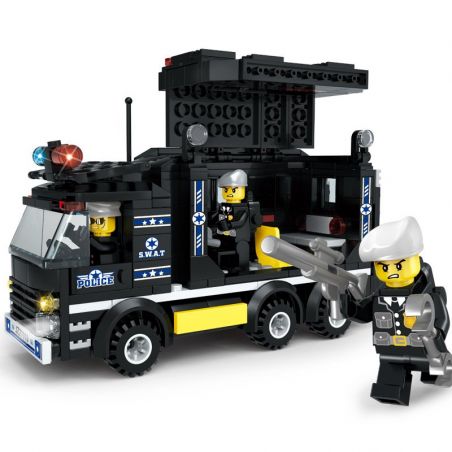 LE DI PIN 27010 Xếp hình kiểu  SWAT SPECIAL FORCE Van Xe Thùng Của Lực Lượng Cảnh Sát đặc Biệt 338 khối