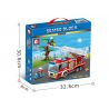 SEMBO 603040 non  XE CỨU HỎA CÓ THANG 2 bộ đồ chơi xếp lắp ráp ghép mô hình Fire Rescure FIRE FRONTLINE 330 khối