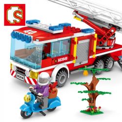 SEMBO 603040 non  XE CỨU HỎA CÓ THANG 2 bộ đồ chơi xếp lắp ráp ghép mô hình Fire Rescure FIRE FRONTLINE 330 khối