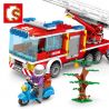 SEMBO 603040 non  XE CỨU HỎA CÓ THANG 2 bộ đồ chơi xếp lắp ráp ghép mô hình Fire Rescure FIRE FRONTLINE 330 khối