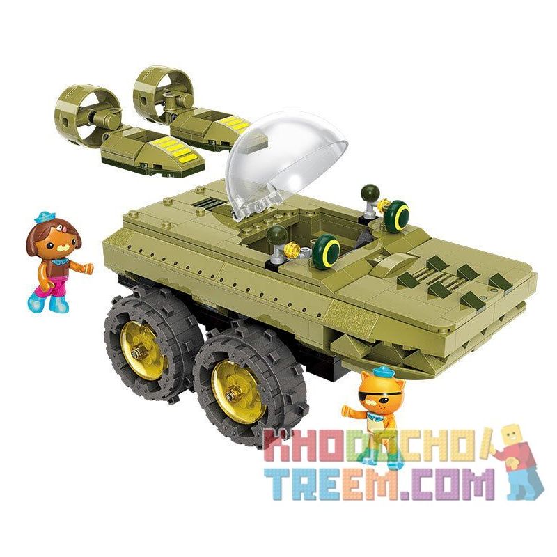 Enlighten 3713 Qman 3713 non  XE TĂNG CÁ SẤU bộ đồ chơi xếp lắp ráp ghép mô hình Octonauts Thám Hiểm Đại Dương 330 khối