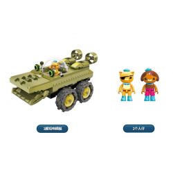 Enlighten 3713 Qman 3713 non  XE TĂNG CÁ SẤU bộ đồ chơi xếp lắp ráp ghép mô hình Octonauts Thám Hiểm Đại Dương 330 khối