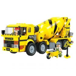 IBLOCK PL-920-107 920-107 PL920-107 Winner 7076 non  XE TẢI TRỘN XI MĂNG bộ đồ chơi xếp lắp ráp ghép mô hình City LITTLE ENGINEERS Thành Phố 328 khối