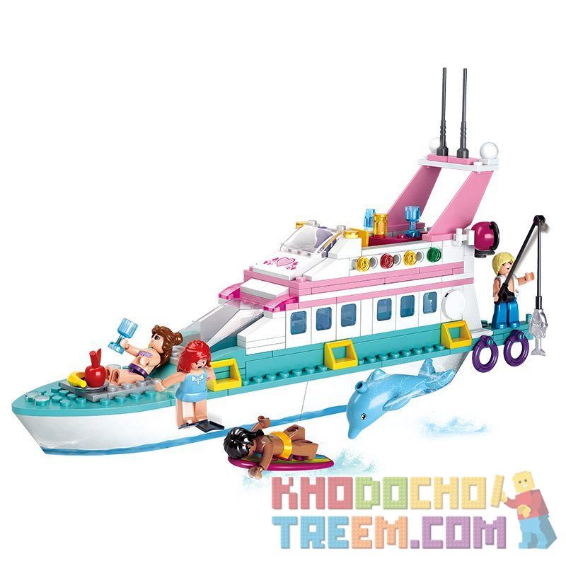 SLUBAN M38-B0609 B0609 0609 M38B0609 38-B0609 non  DU THUYỀN bộ đồ chơi xếp lắp ráp ghép mô hình Girl's Dream LUXURY TACHT Giấc Mơ Con Gái 328 khối