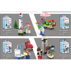 SEMBO 601050 non  CƯ DÂN THÀNH PHỐ 8 bộ đồ chơi xếp lắp ráp ghép mô hình City 325 khối