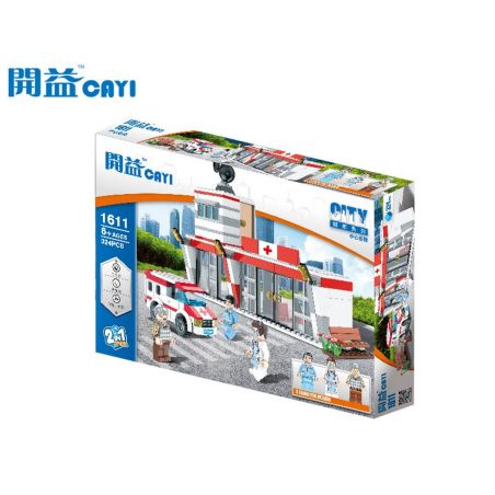 CAYI 1611 non  BỆNH VIỆN TRUNG TÂM bộ đồ chơi xếp lắp ráp ghép mô hình City Thành Phố 324 khối