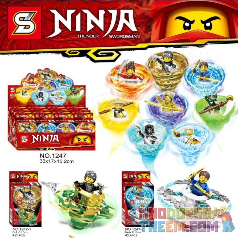 SHENG YUAN SY 1247 non  CYCLONE NINJA SPINNER 8 LOẠI bộ đồ chơi xếp lắp ráp ghép mô hình The  Ninjago Movie NINJA THUNDER SWORDSMAN Ninja Lốc Xoáy 330 khối