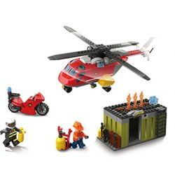 QIZHILE 21004 Xếp hình kiểu  CLASSIC Fire Helicopter Trực Thăng Cứu Hỏa 310 khối