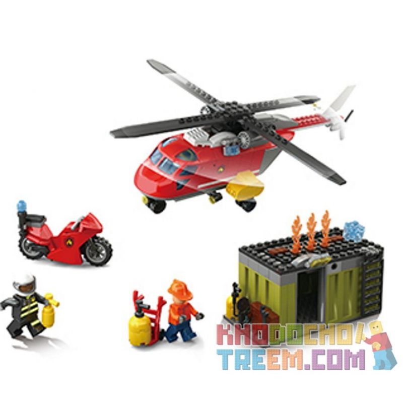 QIZHILE 21004 Xếp hình kiểu  CLASSIC Fire Helicopter Trực Thăng Cứu Hỏa 310 khối
