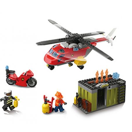 QIZHILE 21004 Xếp hình kiểu  CLASSIC Fire Helicopter Trực Thăng Cứu Hỏa 310 khối
