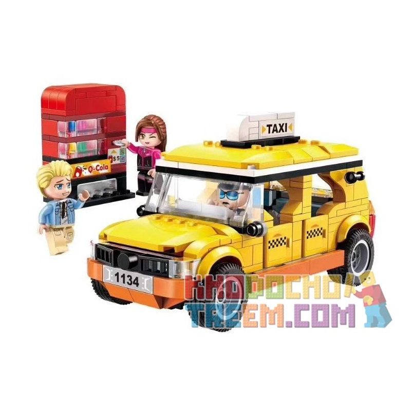 Enlighten 1134 Qman 1134 non  TAXI THÀNH PHỐ bộ đồ chơi xếp lắp ráp ghép mô hình Colorful City COLORFULCITY Thành Phố Sắc Màu 322 khối