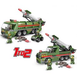 LE DI PIN 10111 Xếp hình kiểu  MILITARY ARMY 2 In 1 Missle-laucher Vehicles Xe Phóng Tên Lửa 2 Trong 1 280 khối