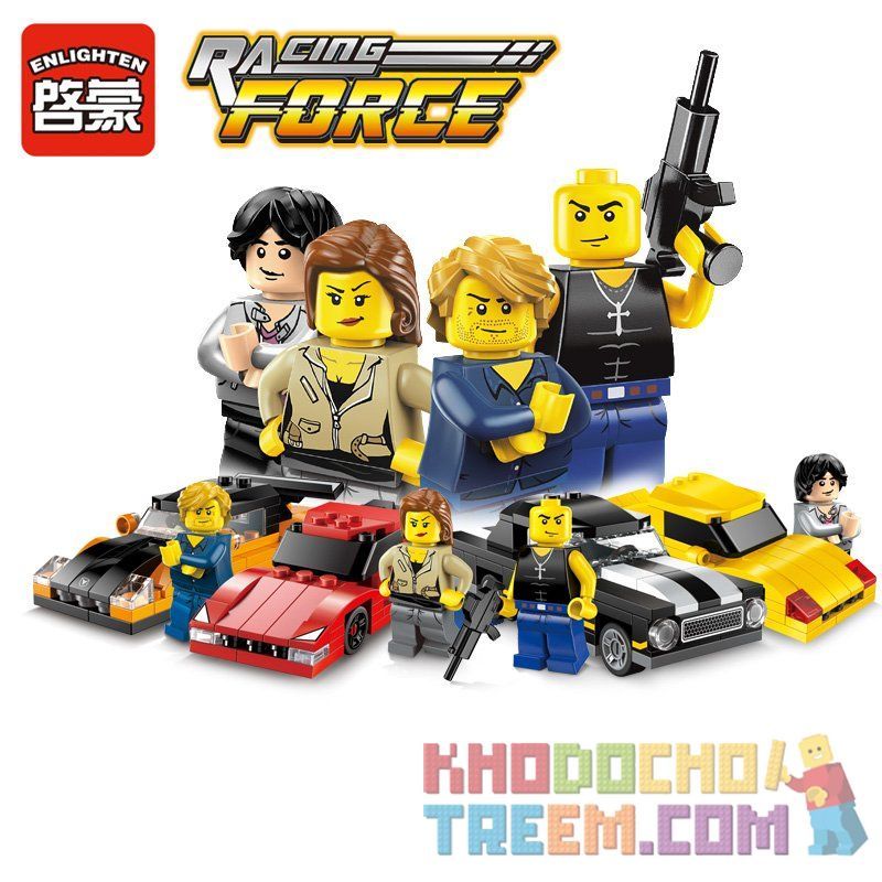 Enlighten 1225 1226 1227 1228 Qman 1225 1226 1227 1228 non  FAST AND FURIOUS CAR 4 bộ đồ chơi xếp lắp ráp ghép mô hình Racing RACING FORCE FAST FURIOUS Cuộc Đua 318 khối