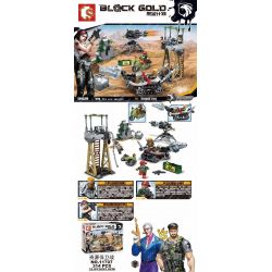 SEMBO 11707 non  BẢO VỆ TÀI NGUYÊN bộ đồ chơi xếp lắp ráp ghép mô hình Black Gold Cuộc Chiến Vàng Đen 314 khối