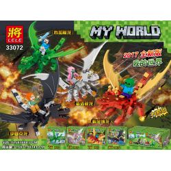 LELE 33072 non  RỒNG BAY 4 LOẠI bộ đồ chơi xếp lắp ráp ghép mô hình Minecraft MY WORLD Game Xây Dựng 313 khối