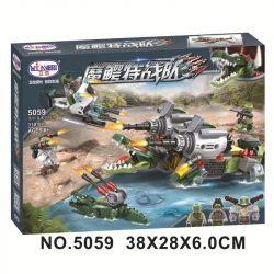 Winner 5059 non  ĐỘI ĐẶC NHIỆM CÁ SẤU bộ đồ chơi xếp lắp ráp ghép mô hình Swat Special Force CROCODILE SPECIAL FORCES 310 khối