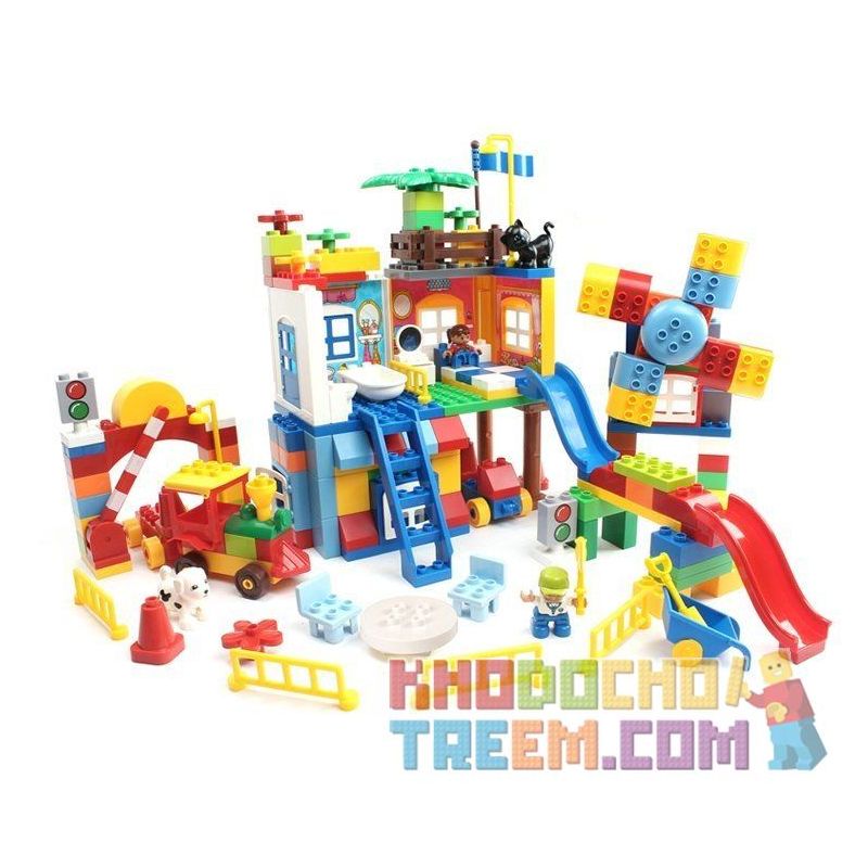 FEELO 1623A Xếp hình kiểu    Smart Windmill Train Station Ga Tàu Hỏa Cối Xay Gió Thông Minh 200 khối