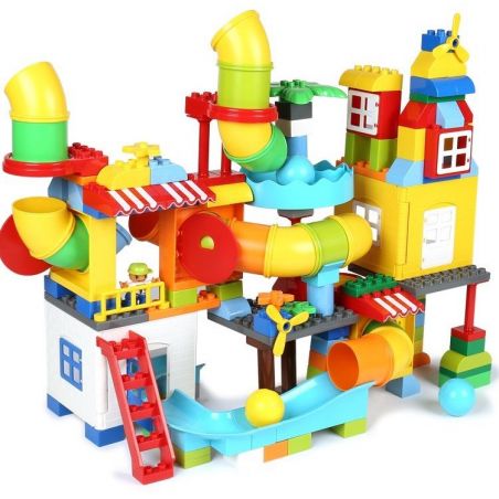 FEELO 1625 Xếp hình kiểu    Particle Pipe Slide Building Blocks Boys And Girls Khối ống Trượt Xây Dựng Khối Chàng Trai Và Cô Gái 150 khối