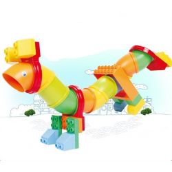 FEELO 1625 Xếp hình kiểu    Particle Pipe Slide Building Blocks Boys And Girls Khối ống Trượt Xây Dựng Khối Chàng Trai Và Cô Gái 150 khối