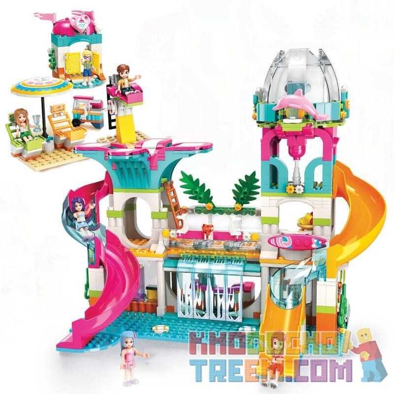 Enlighten 2022 Qman 2022 non  CÔNG VIÊN NƯỚC bộ đồ chơi xếp lắp ráp ghép mô hình  CHERRY Các Bạn Gái 828 khối