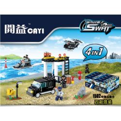 CAYI 1502 Xếp hình kiểu  SWAT SPECIAL FORCE 4 In 1 Van, Command Post, Boat, Helicopter 4 Trong 1 Van, Bộ Chỉ Huy, Thuyền, Máy Bay Trực Thăng 321 khối