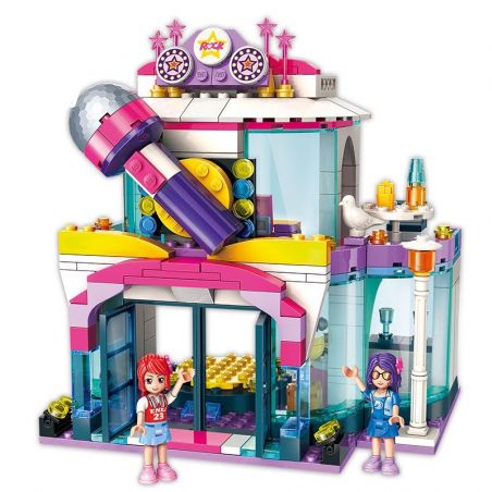 Enlighten 2014 Qman 2014 non  TIỆM KARAOKE CỦA CHERRY bộ đồ chơi xếp lắp ráp ghép mô hình Cô Nàng Ngọt Ngào 342 khối