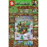 SHENG YUAN SY 1092 non  CỔ ĐIỂN BỘ LẠC SÂN KHẤU 8 TRONG 1 bộ đồ chơi xếp lắp ráp ghép mô hình Minecraft MY WORLD Game Xây Dựng 310 khối