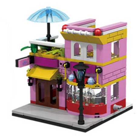 PanlosBrick 657007 Panlos Brick 657007 non  CỬA HÀNG KEM bộ đồ chơi xếp lắp ráp ghép mô hình Mini Modular STREETSCAPE Đường Phố Thu Nhỏ 145 khối