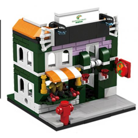 PanlosBrick 657008 Panlos Brick 657008 non  CỬA HÀNG HOA QUẢ bộ đồ chơi xếp lắp ráp ghép mô hình Mini Modular STREETSCAPE Đường Phố Thu Nhỏ 145 khối